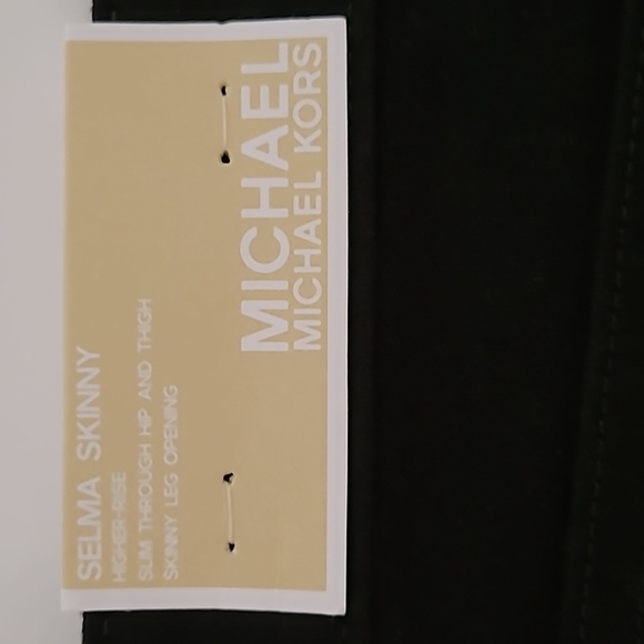 Michael Kors Black Selma Skinny Jeans w/Gold Button Fly - Picture 7 of 16